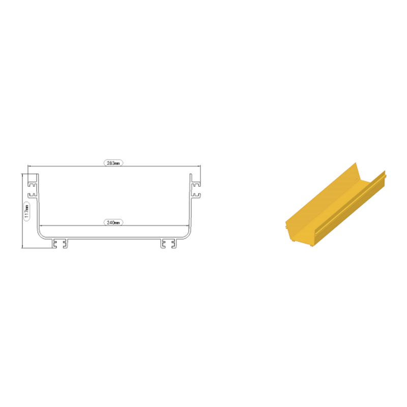 120 mm*100 mm PVC/ABS-Faserführungskanal Yellow Pantone 123C